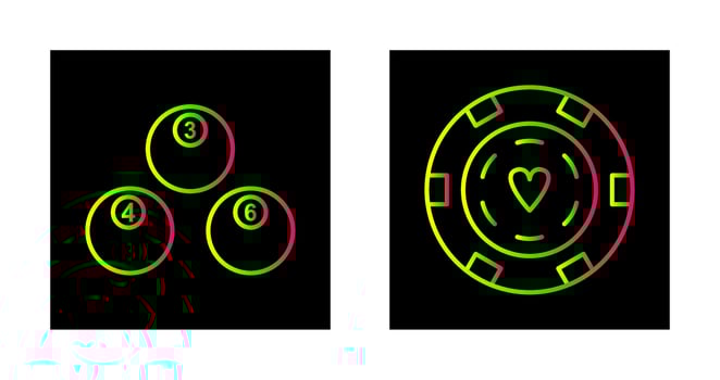 Snooker Balls and Poker Chips Icon vector
