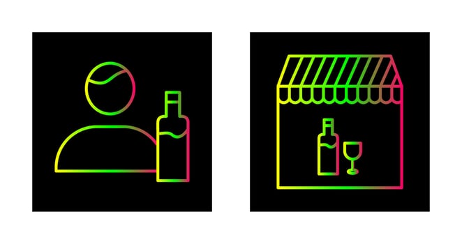 man drink and Cafe bar Icon vector