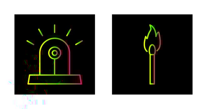 siren and lit matchstick Icon vector