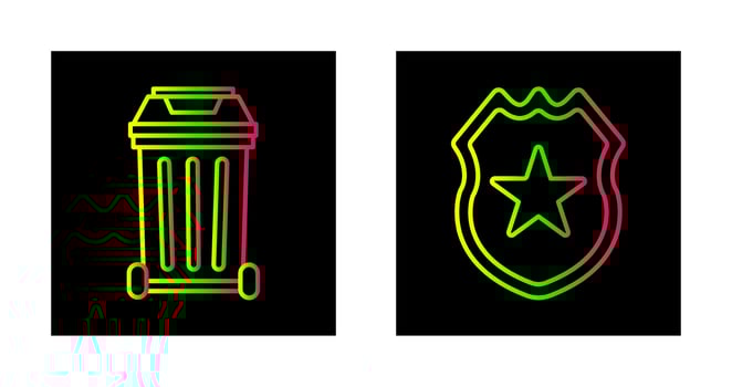 Gargage and Shield Icon vector