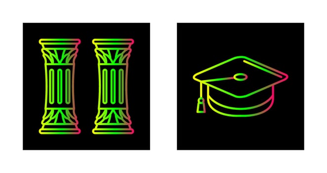 Column and Mortarboard Icon vector
