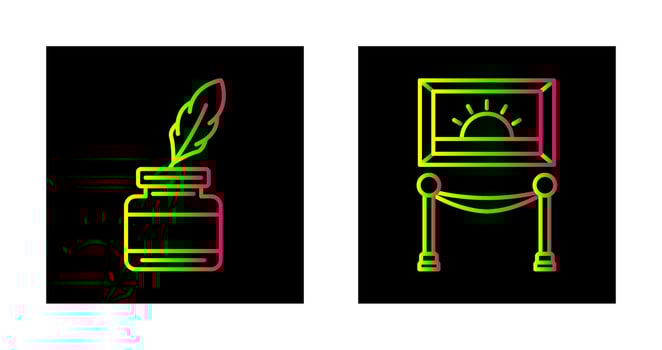 Inkwell and Exibit Icon vector