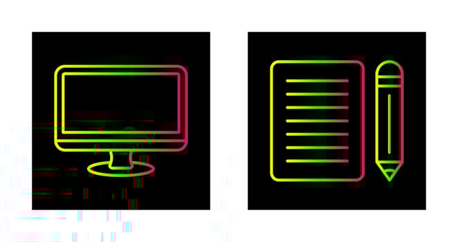 Monitor and Note Icon vector