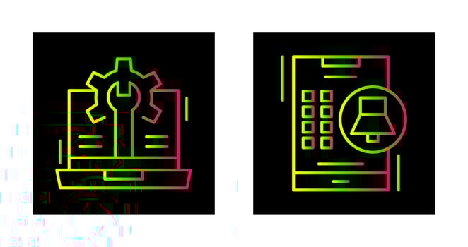Alarm and Web Development Icon vector