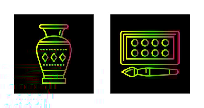Vase and Water Colors Icon vector