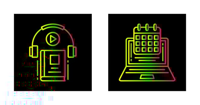 Timetable and Audio Book Icon vector