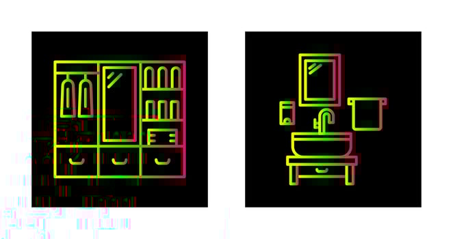 Wardrobe and Washbasin Icon vector