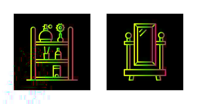 Shelf and Floor Mirror Icon vector