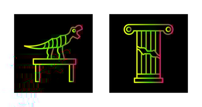 Bones Exhibit and Broken Icon vector