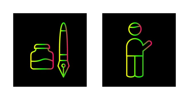Ink and Pen and Museum Guide Icon vector