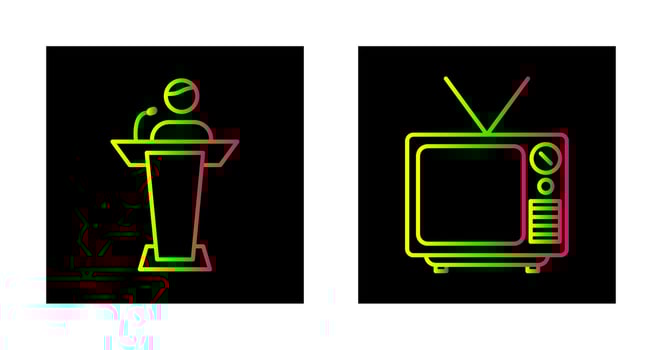 Elected Candidate and Television Icon vector