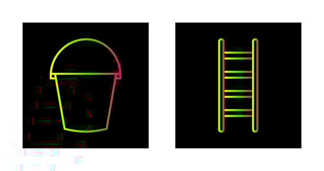 Water Bucket and Ladder Icon vector