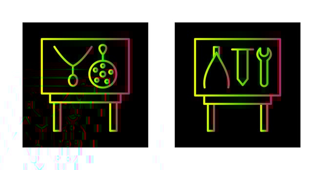 Jewel Exhibit and Tools Exhibit Icon vector