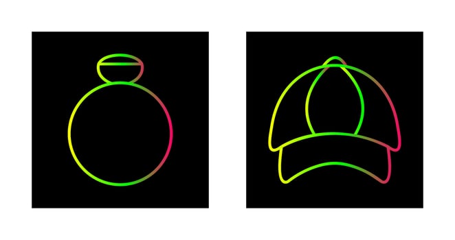 Ring and P Cap Icon vector