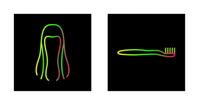 Toothbrush and Hair Icon vector