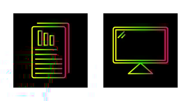 Reports and Computer Icon vector