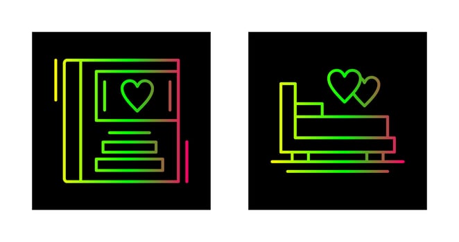 Wedding Album and Honeymoon Icon vector