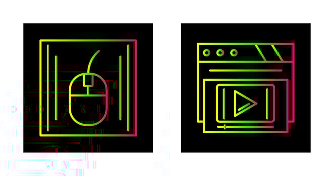 Mouse and Video Player Icon vector