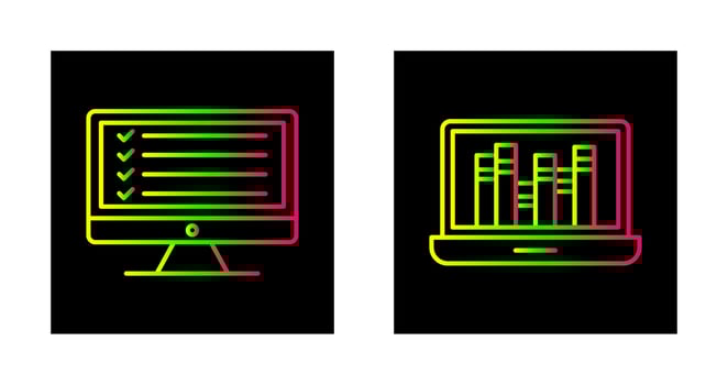 Online Checklist and Online Library Icon vector