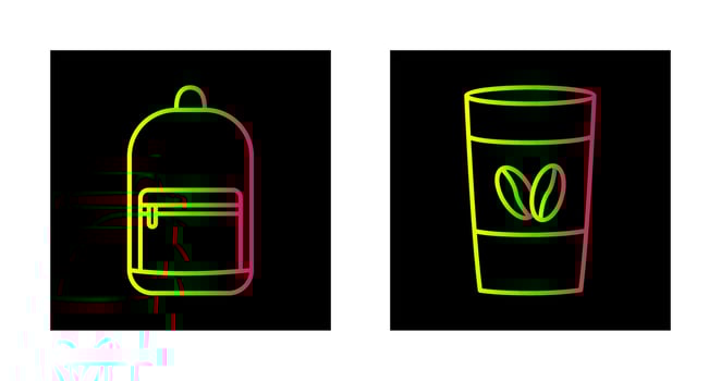 Backpack and Coffee Icon vector