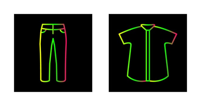 Trousers and Check Shirt Icon vector