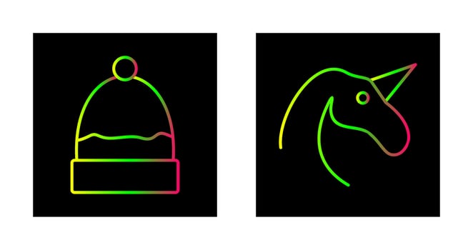 Warm Cap and Unicorn Icon vector