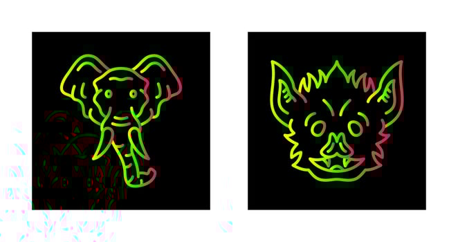 Eleplant and Bat Icon vector