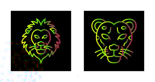 Lion and Cheetah Icon vector