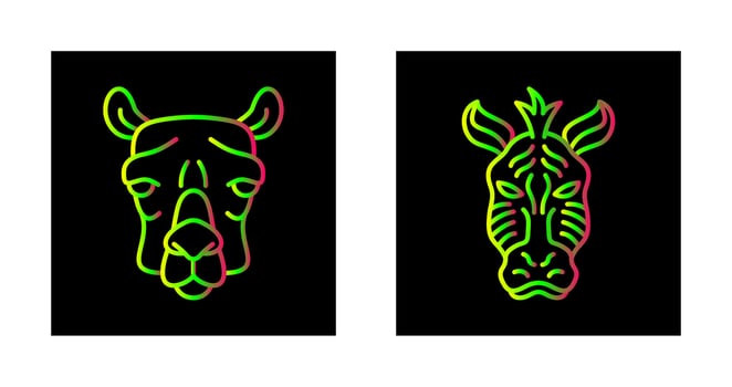 Camel and Zebra Icon vector