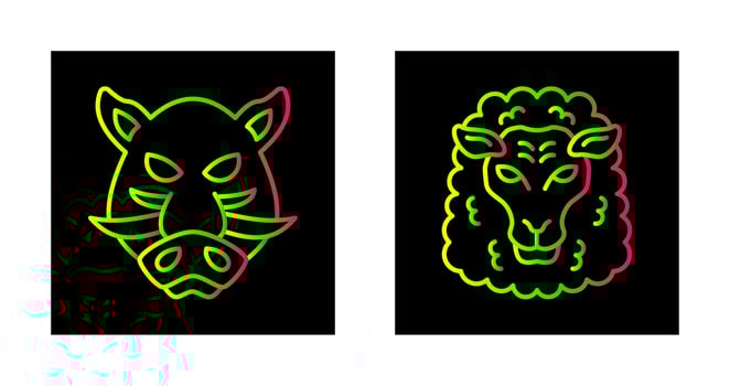 Sheep and Boar Icon vector