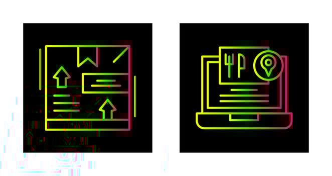 delivery box and food delivery Icon vector