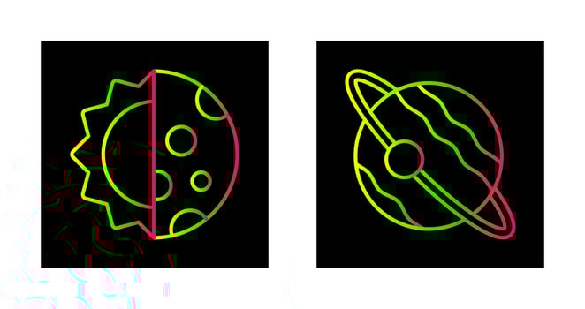 day and night and planet Icon vector