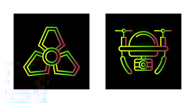 lander and camera drone Icon vector