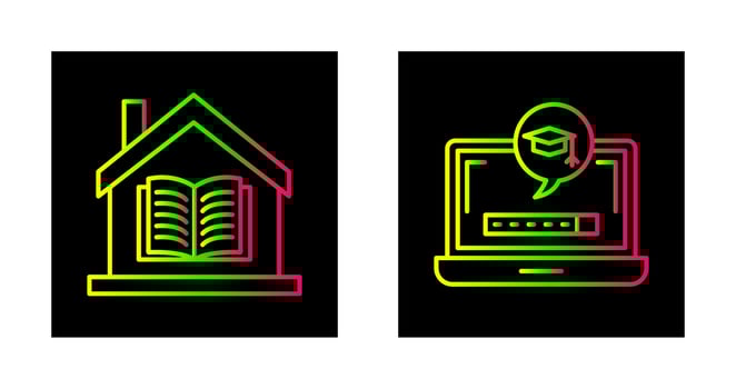 Digital Learning and Homeschooling Icon vector