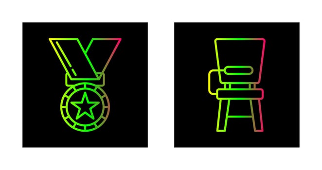 Medal and DeskSnack and Money Icon vector