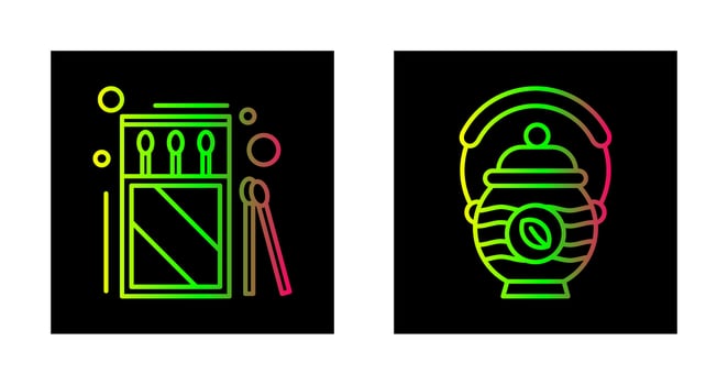 Matches and Teapot Icon vector