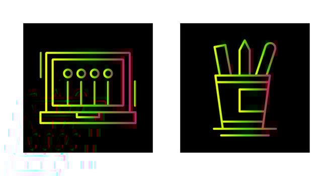 Laptop and HirStationerye Icon vector