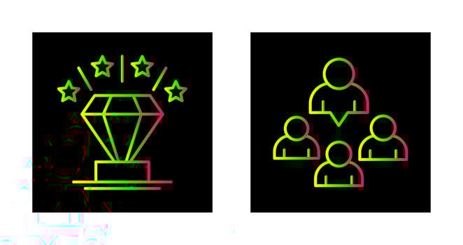 Diamond and Group Icon vector