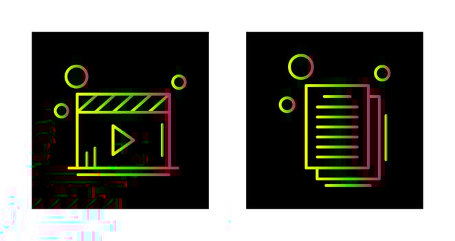Video Player and Document Icon vector