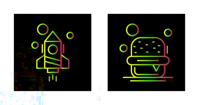 Rocket and Burger Icon vector