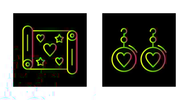 Gift Wrap and Earrings Icon vector