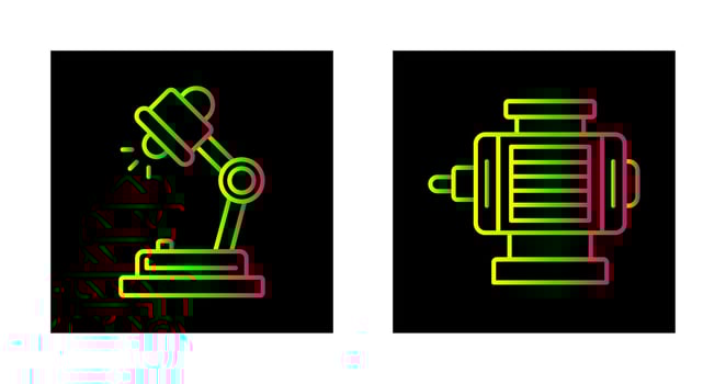 Desk Lamp and ELectric Motor Icon vector