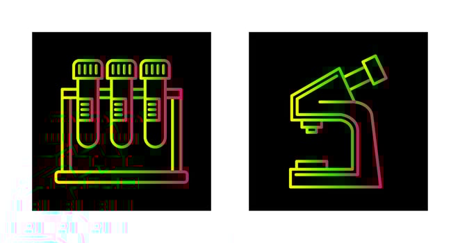 Test Tube and Microscope Icon vector