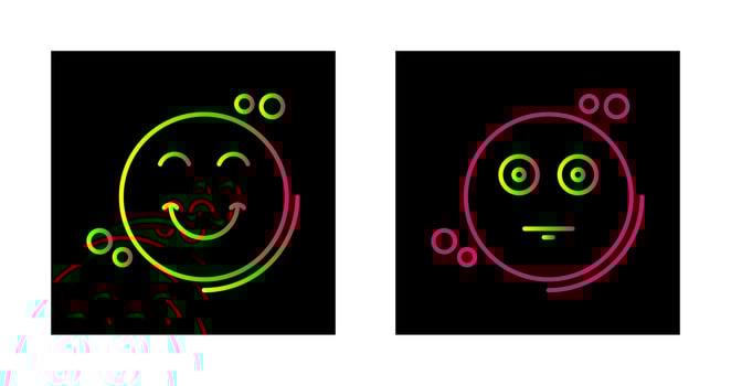 Smile and Neutral Icon vector