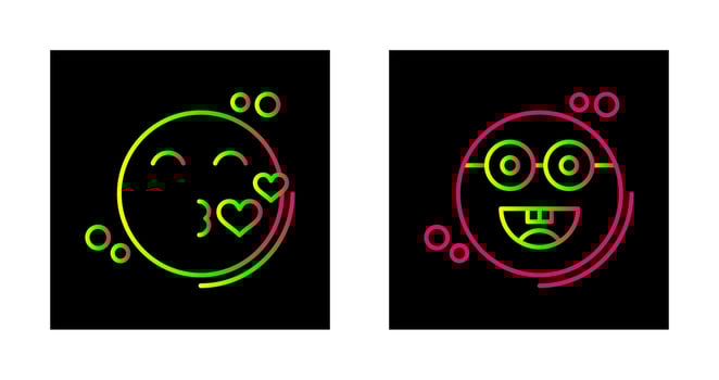 Kiss and Glasses Icon vector