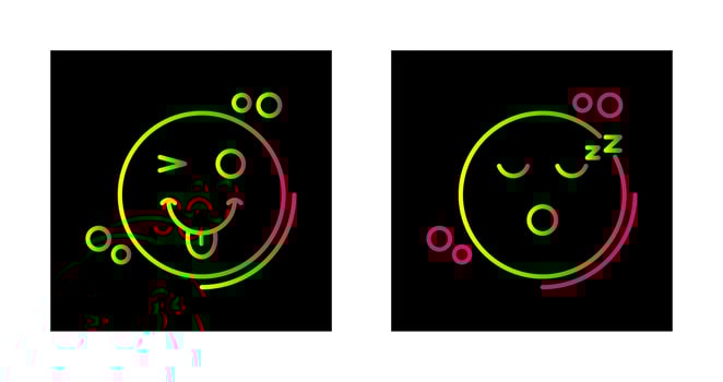 Tongue Out and Sleep Icon vector