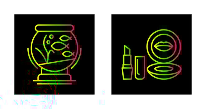 Fishbowl and Makeup Icon vector