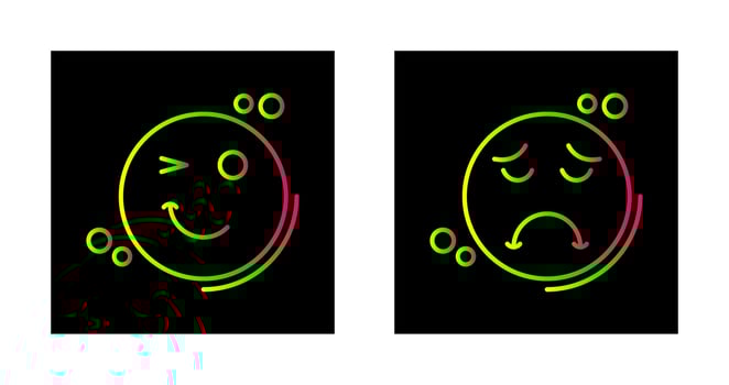 Wink and Sad Icon vector