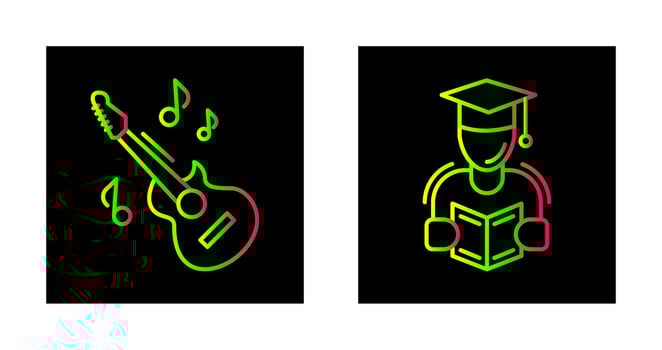 Learning and Guitar Icon vector