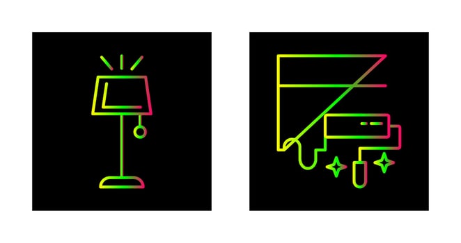 Lamp and Paint Icon vector